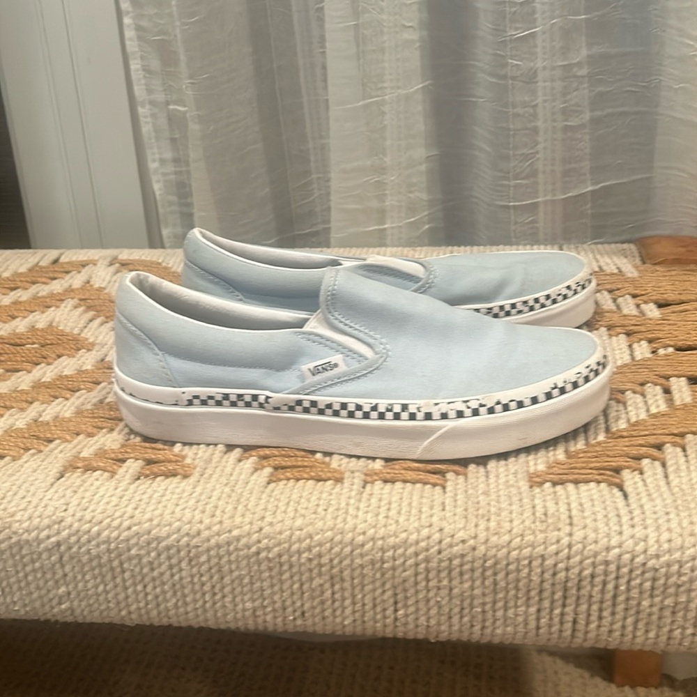 Slip On Vans with Checkered Stripe